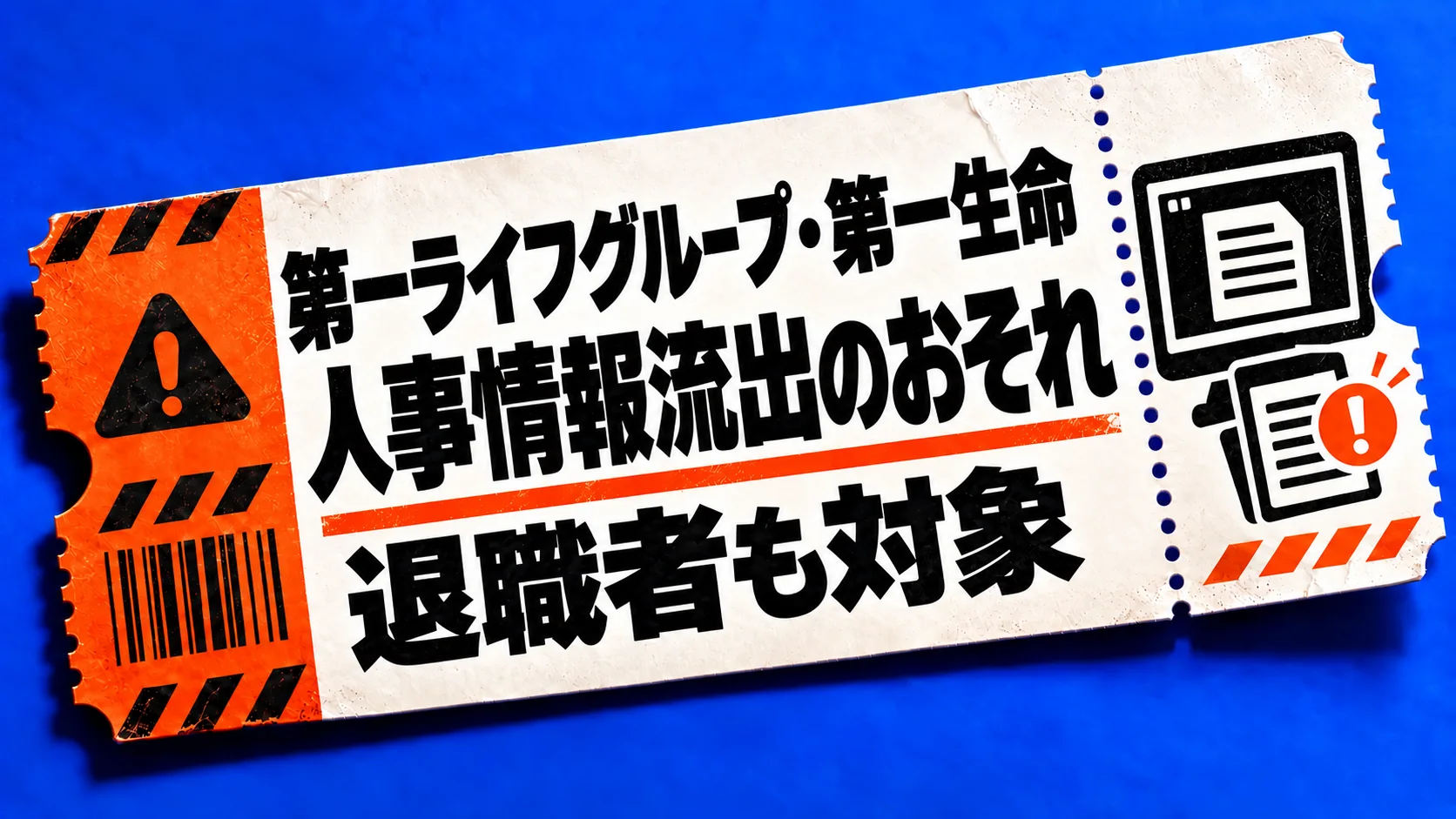 第一ライフグループ・第一生命。人事情報流出のおそれ。退職者も対象。