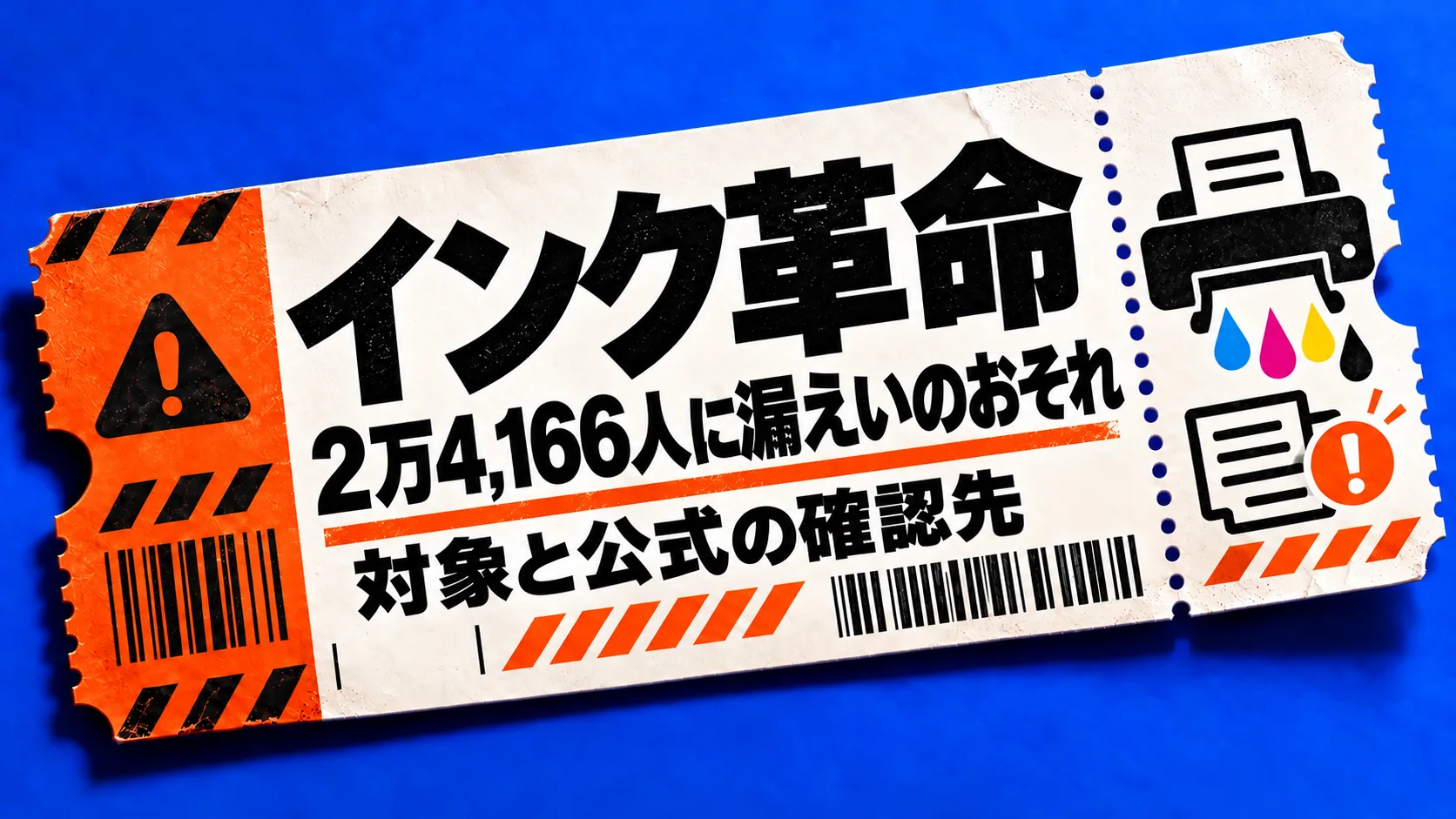 インク革命:2万4,166人に漏えいのおそれ