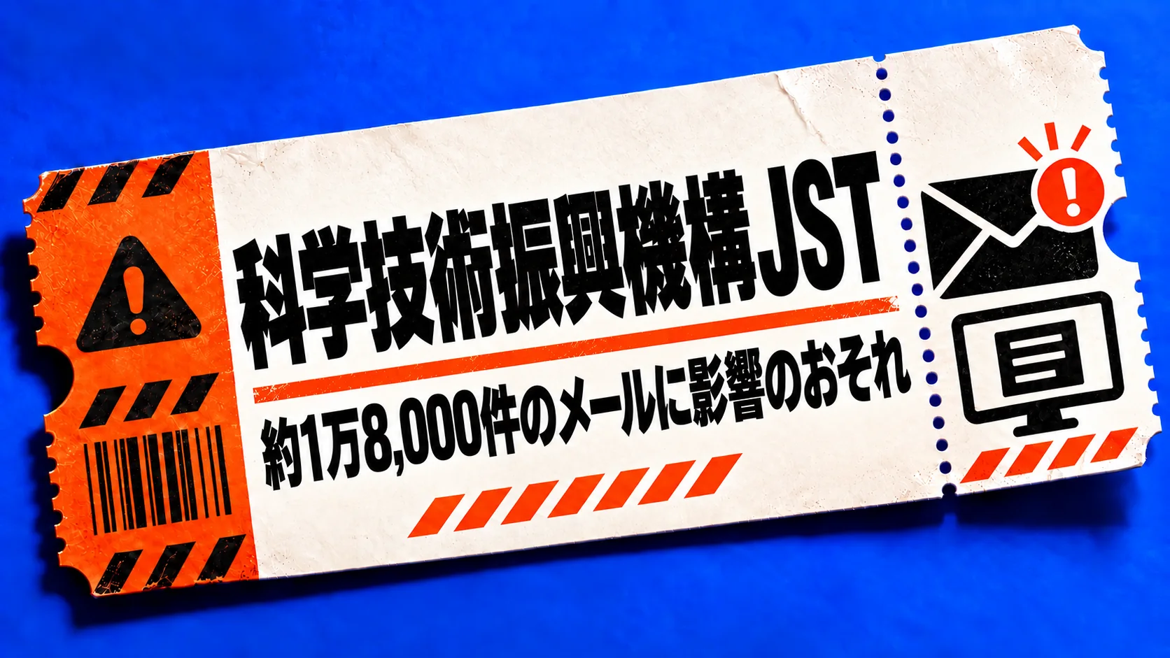 科学技術振興機構 JST。約1万8,000件のメールに影響のおそれ。