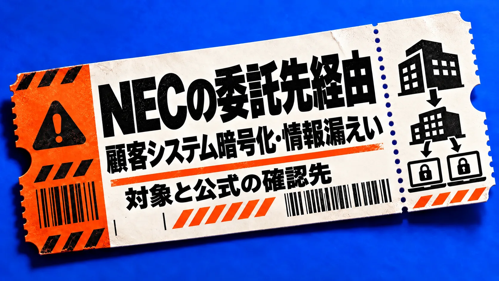 NECの委託先経由:顧客システム暗号化・情報漏えい