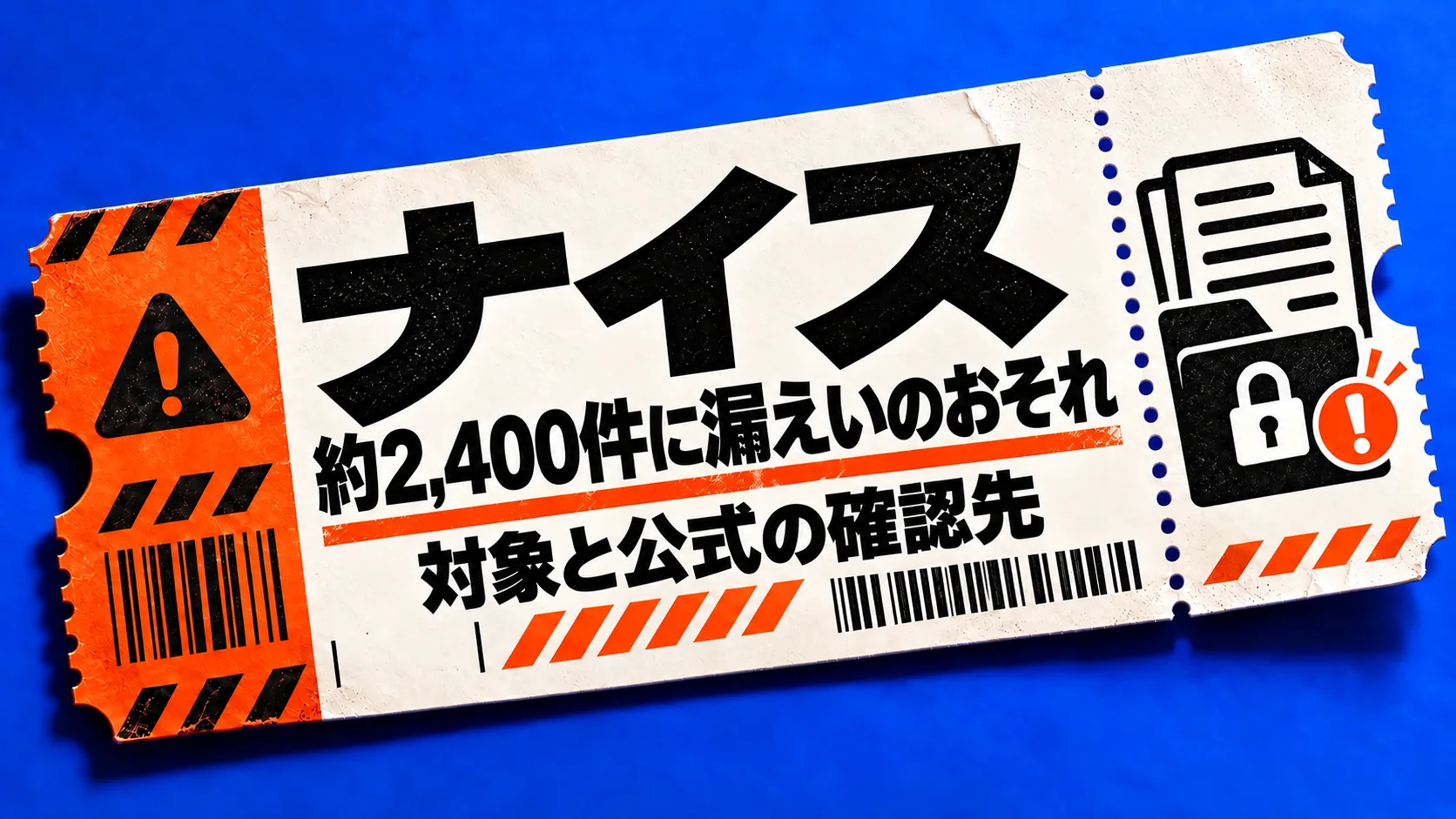 ナイス:約2,400件に漏えいのおそれ