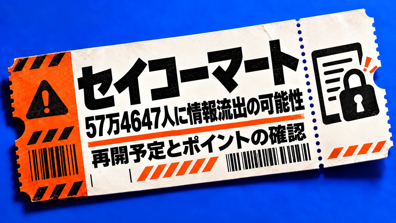 セイコーマート。57万4647人に情報流出の可能性。再開予定とポイントの確認。