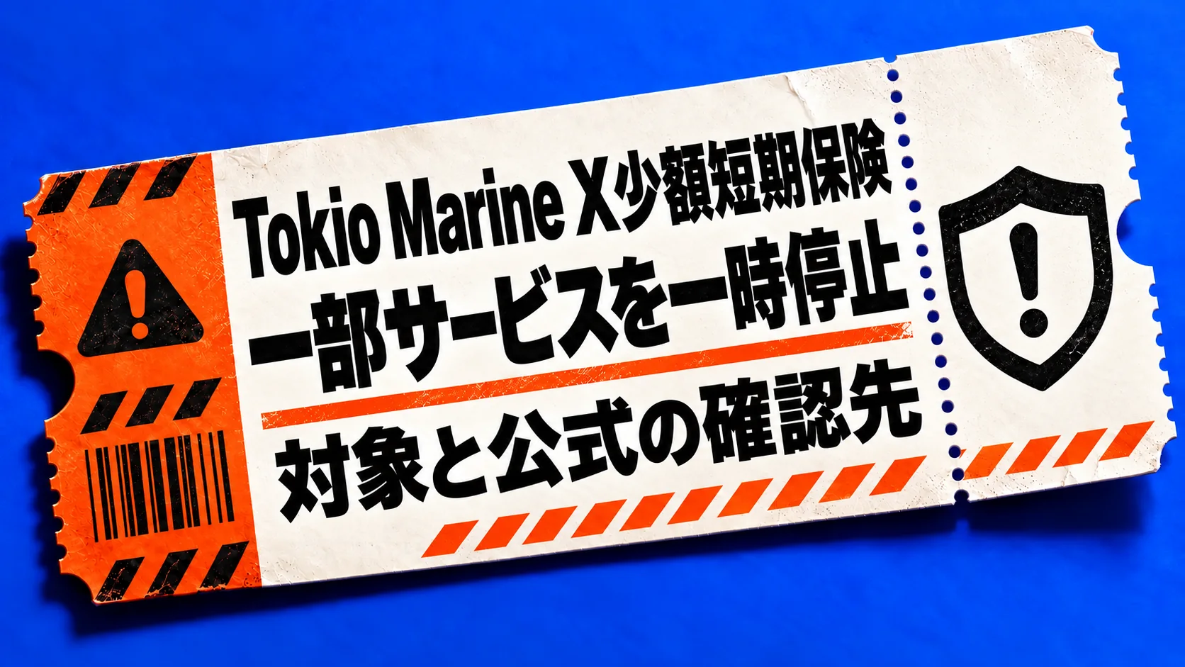 Tokio Marine X少額短期保険。一部サービスを一時停止。対象と公式の確認先。